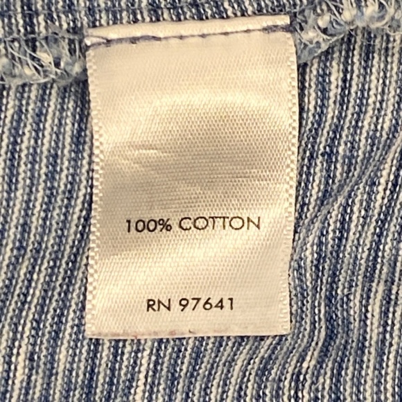 Pure Jill Indigo Women's Sz XL Top Blouse ¾ sleeve Blue Stripe Scoop neck Cotton - Picture 6 of 10